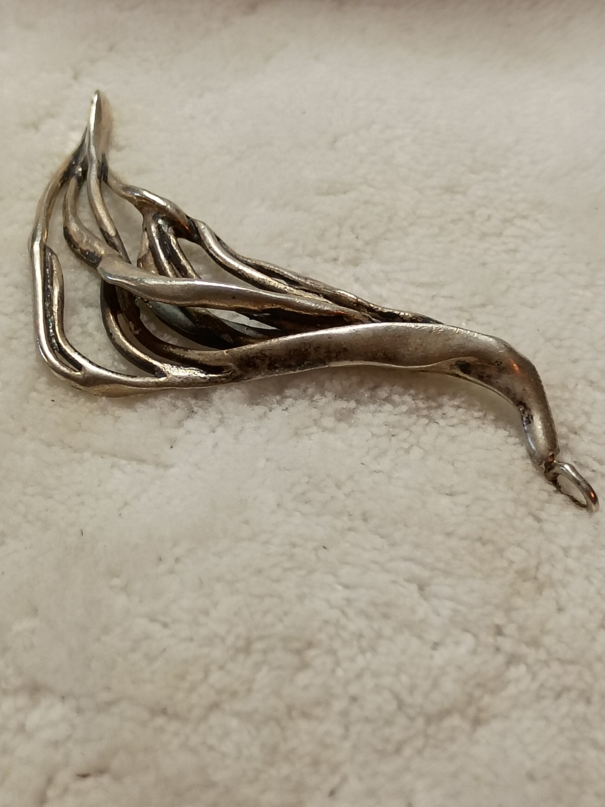 Vintage Modernist Abstract Sterling Silver Pendant