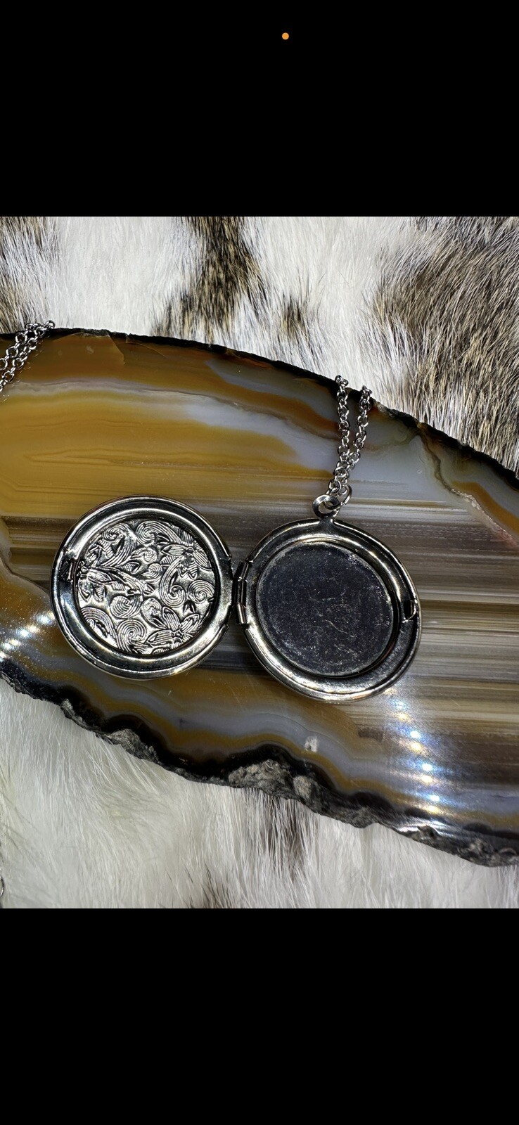 Sunflower Locket Necklace New Boho Country Western REN Fairy Vintage Silver Gift
