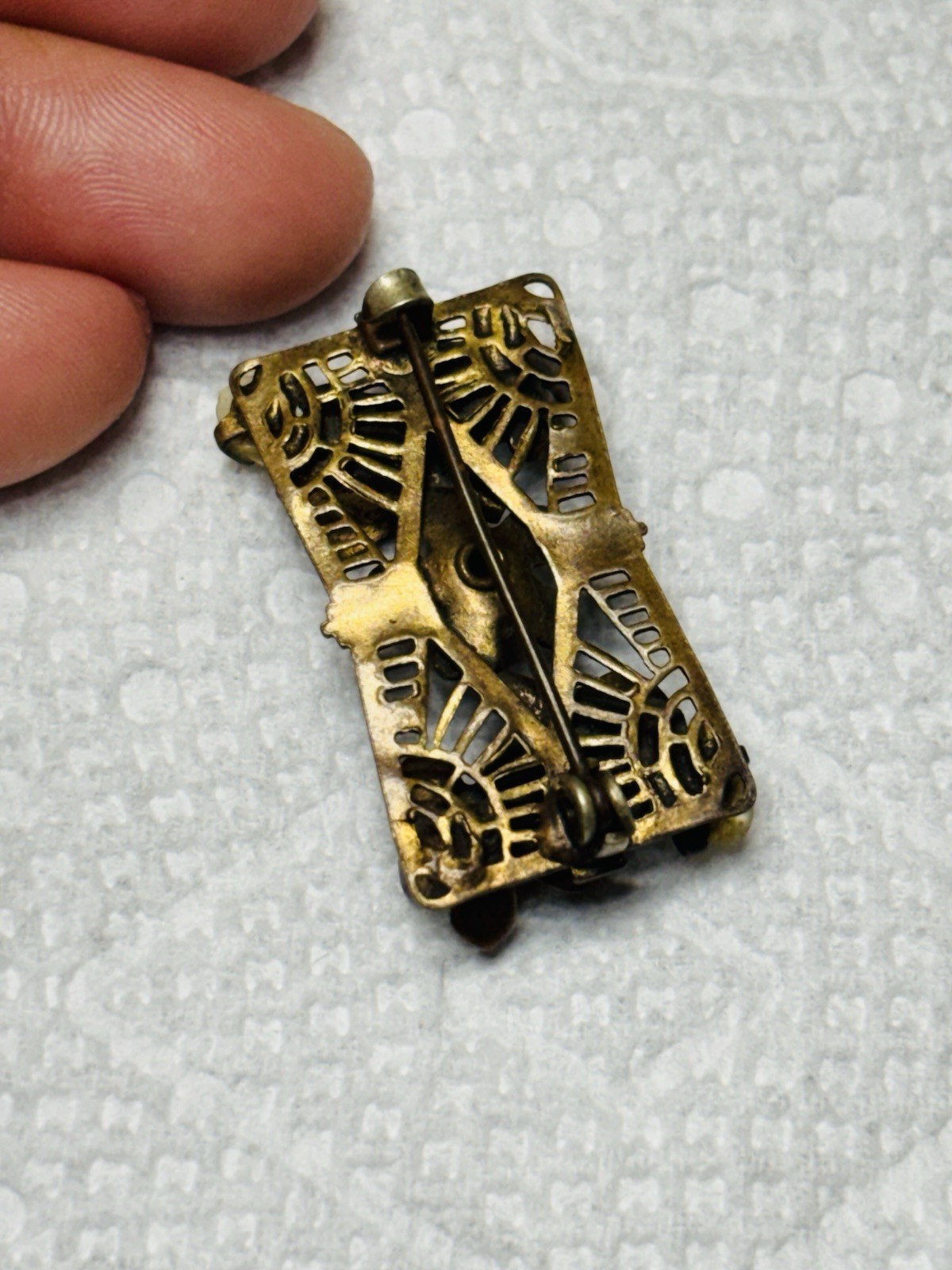 Vtg Unmarked Antique Victorian Floral Baroque Pearl Edwardian Mini Brooch Pin