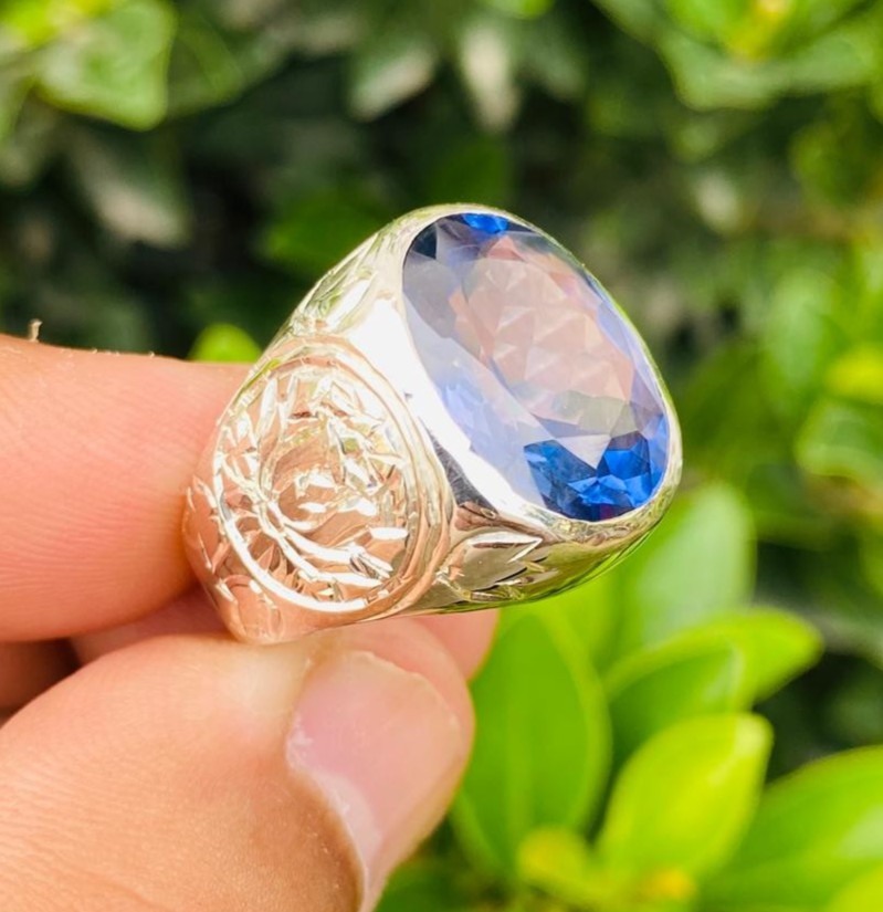 Beautiful Blue Topaz Stone Big Topaz Transparent Topaz Ring Gift Topaz For Men