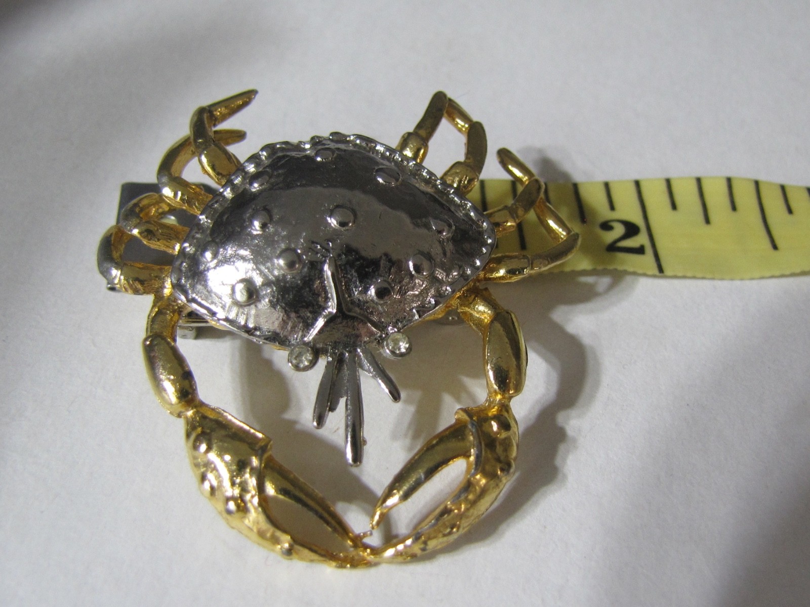 Vintage Crab Swordfish Pin Lot 4 Sea Life Mamselle Rhinestone Gold Silver Tone