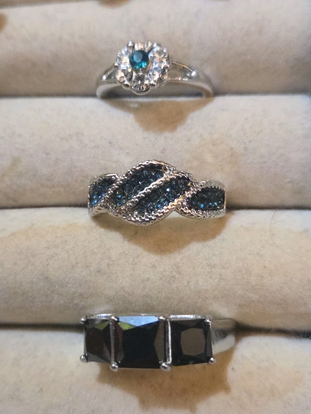 Vintage Estate Jewelry, Brooch, & Earrings Lot Rhinestones