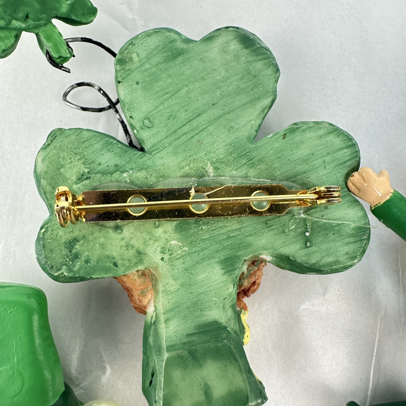Vtg Lot 6 St Patrick Day Lapel Pins Brooch Jewelry Leprechaun Irish Shamrock