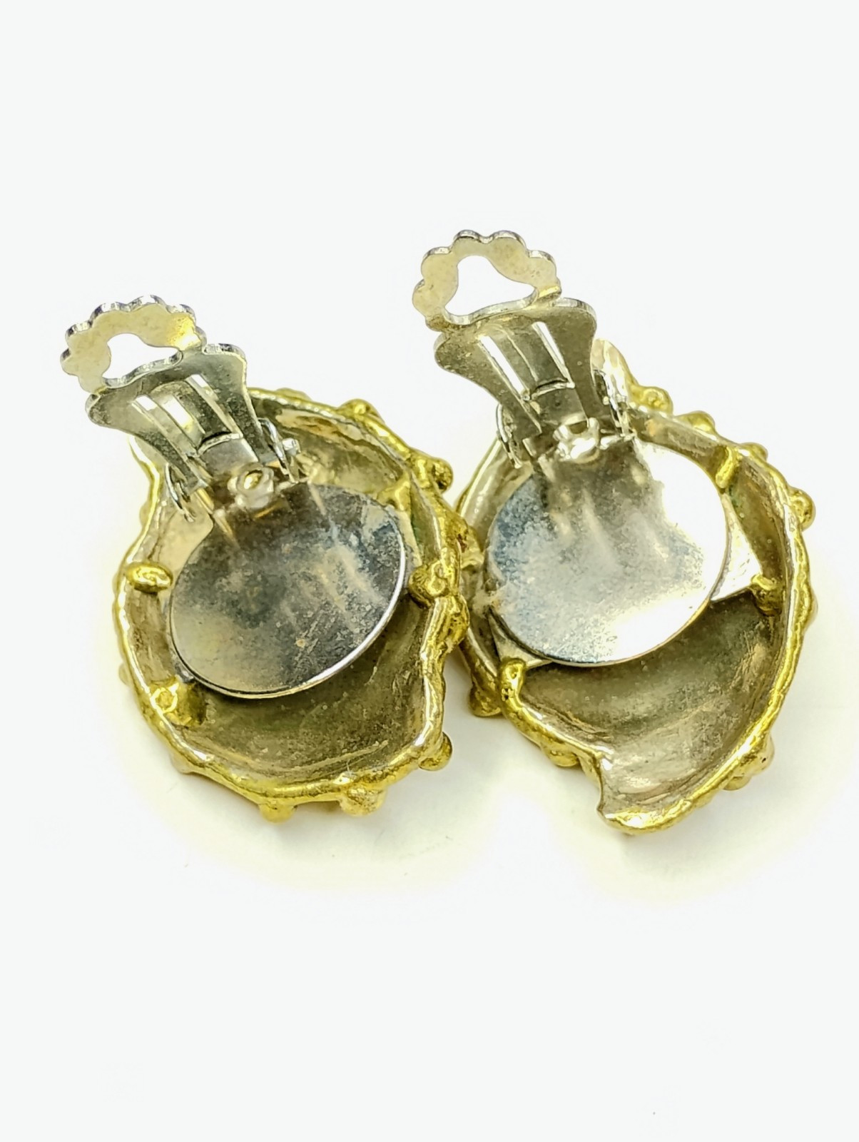 Vintage Brutalist Clip On Earrings Copper & Brass Made in Mexico