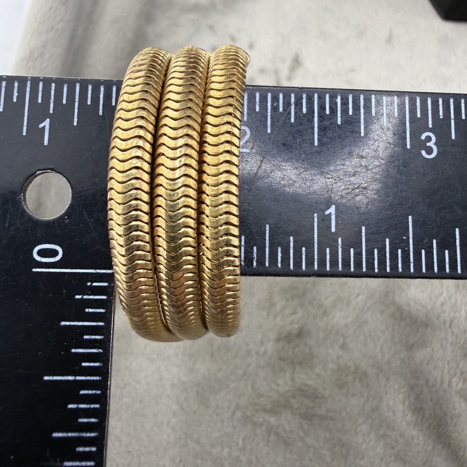 Vintage Mesh Chain Bracelet Gold Tone Multi Strand 7”