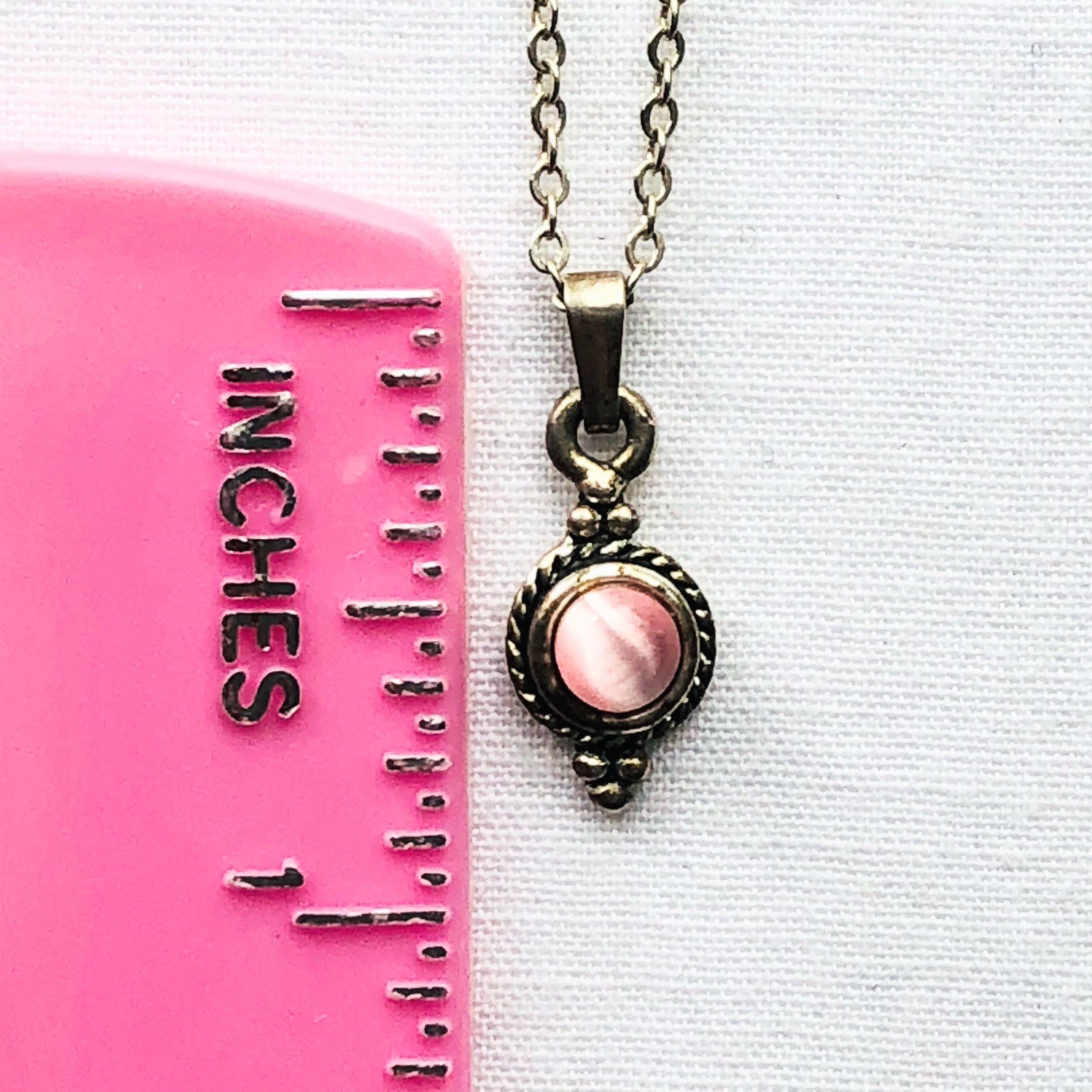 Layered Station Pendant Necklace Pink Tiger’s Eye Southwestern Style Jewelry