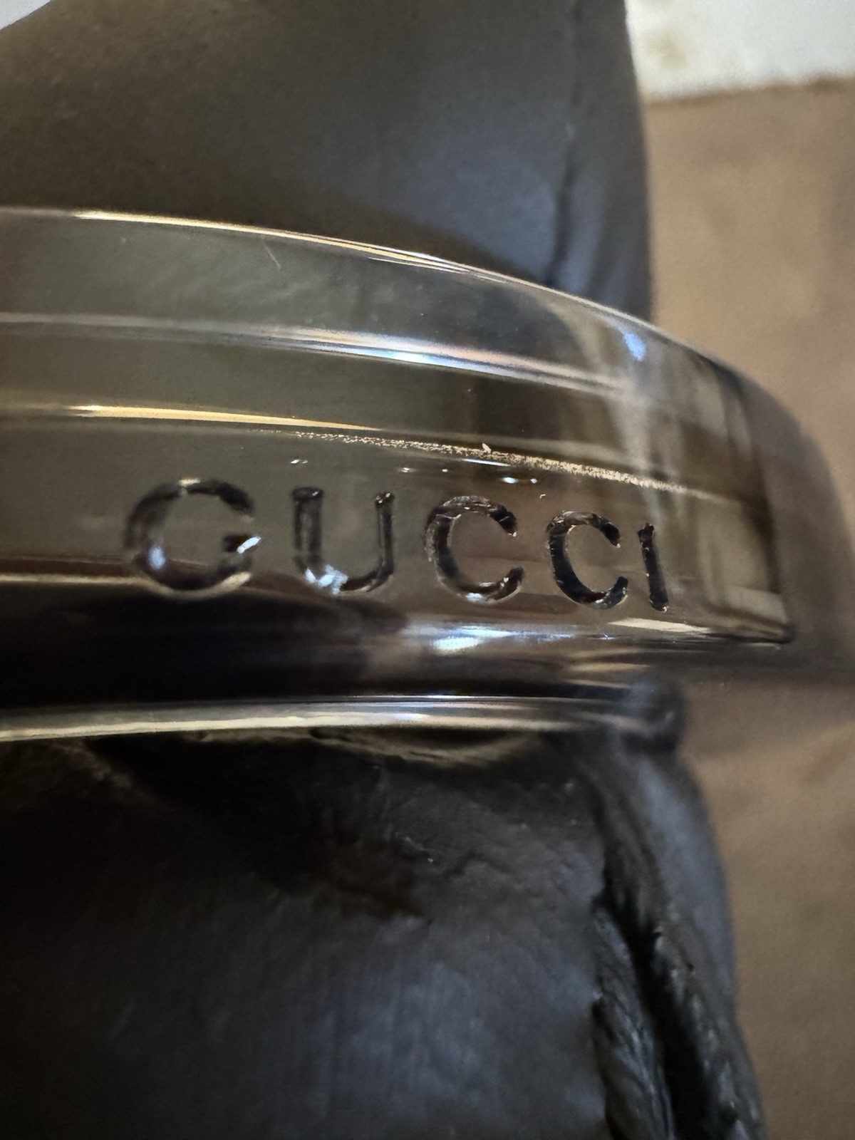 Authentic Vintage Gucci Black & Clear Lucite Bangle Bracelet New With Tags