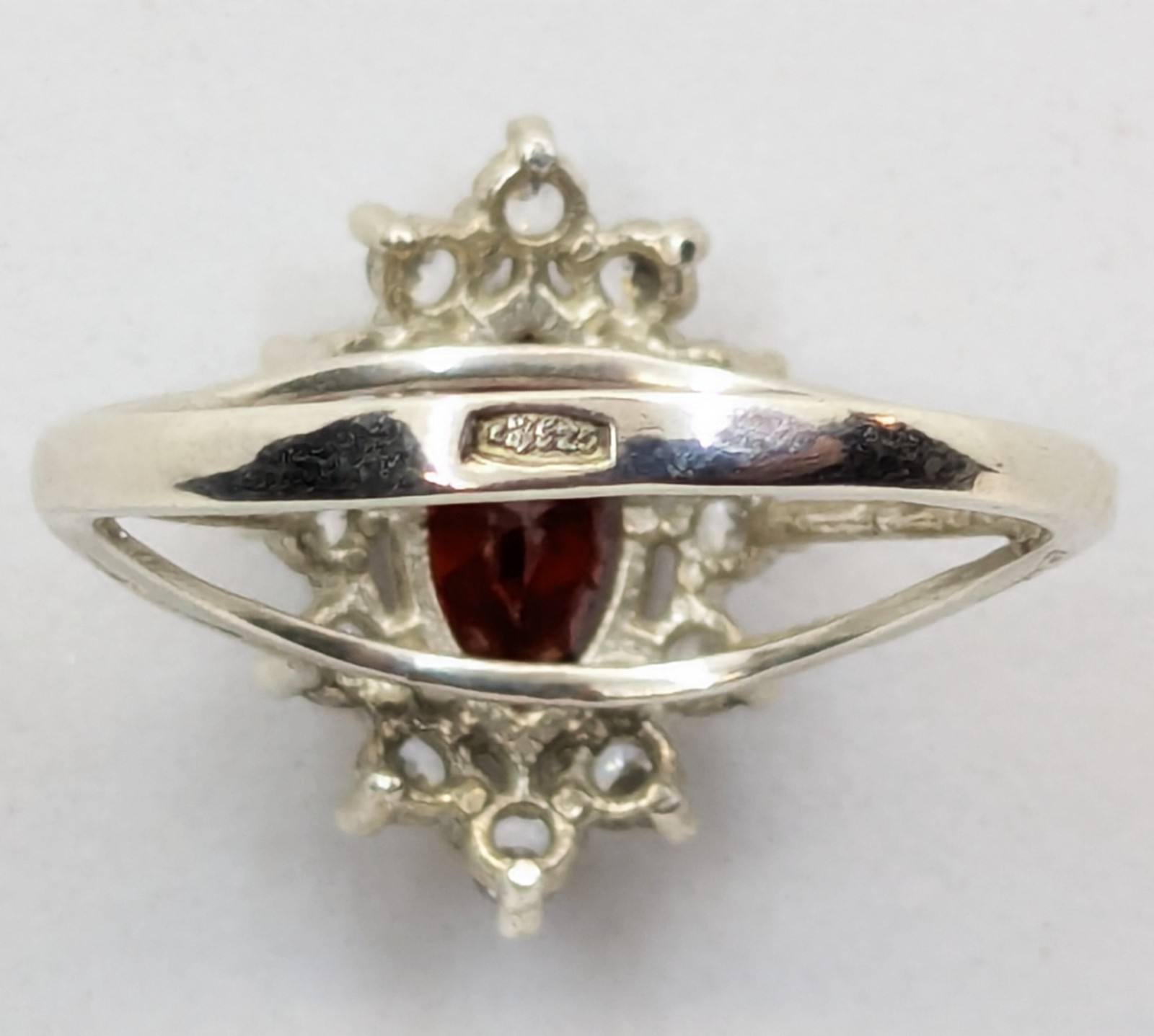 Vintage Luxury RING Silver 925 with Big Bright Stone -size: 7.5US (17.5mm) | #4