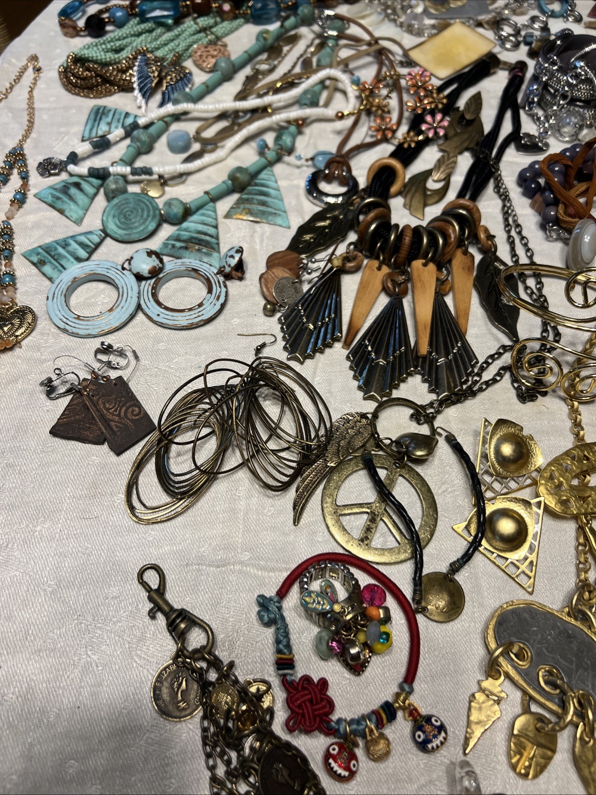 180pc VTG To Now Boho Artisan Eclectic Jewelry Lot Festival Maximalist Global