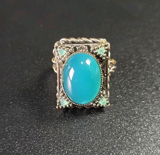 Antique Art Deco Czech Glass Ring