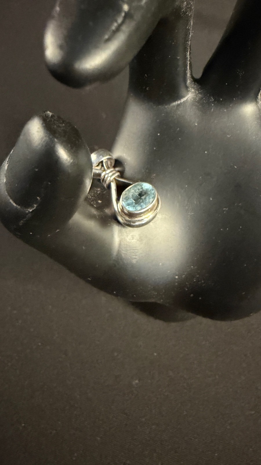 Vintage Sterling Silver Pendant Set with a Beautiful Facetted Aquamarine