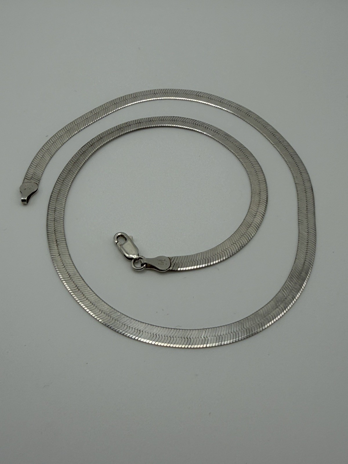 Vintage Italian Milor Herringbone 18″ 925 Silver Chain Necklace, 5.3mm, 12.33g
