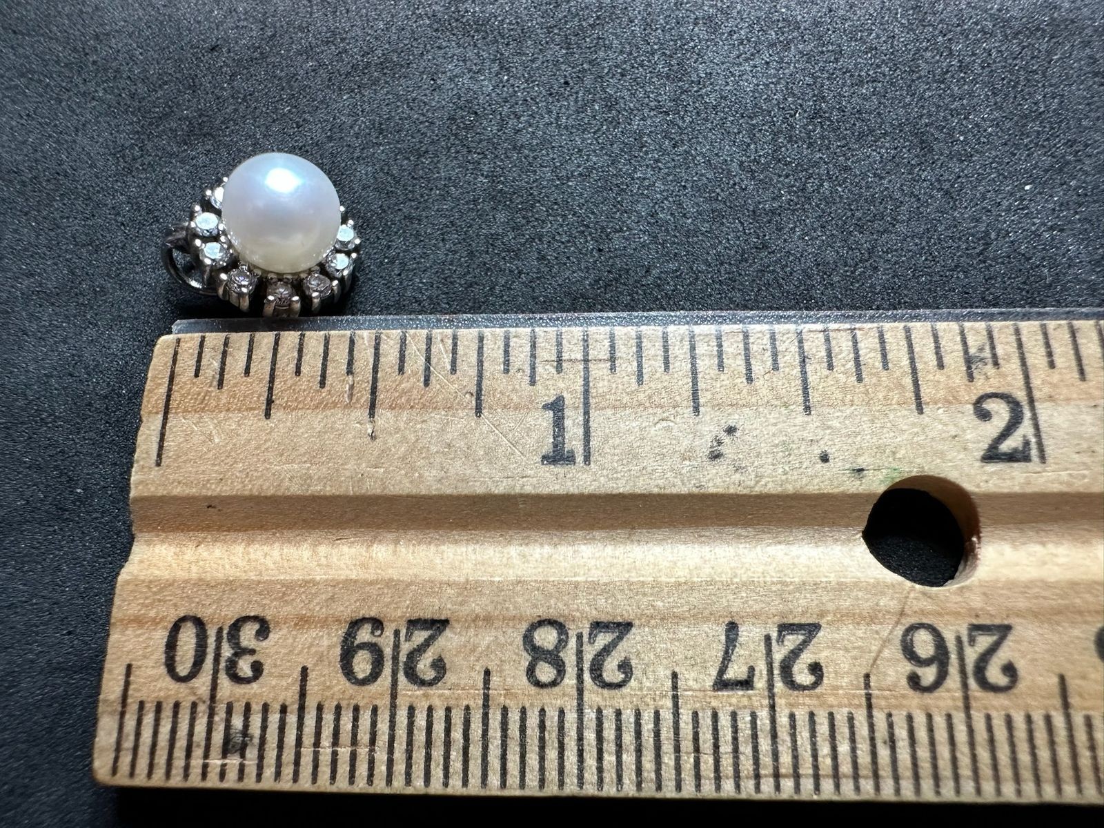1.53g Vintage Sterling Silver 925 Halo Pendant Round Accent M