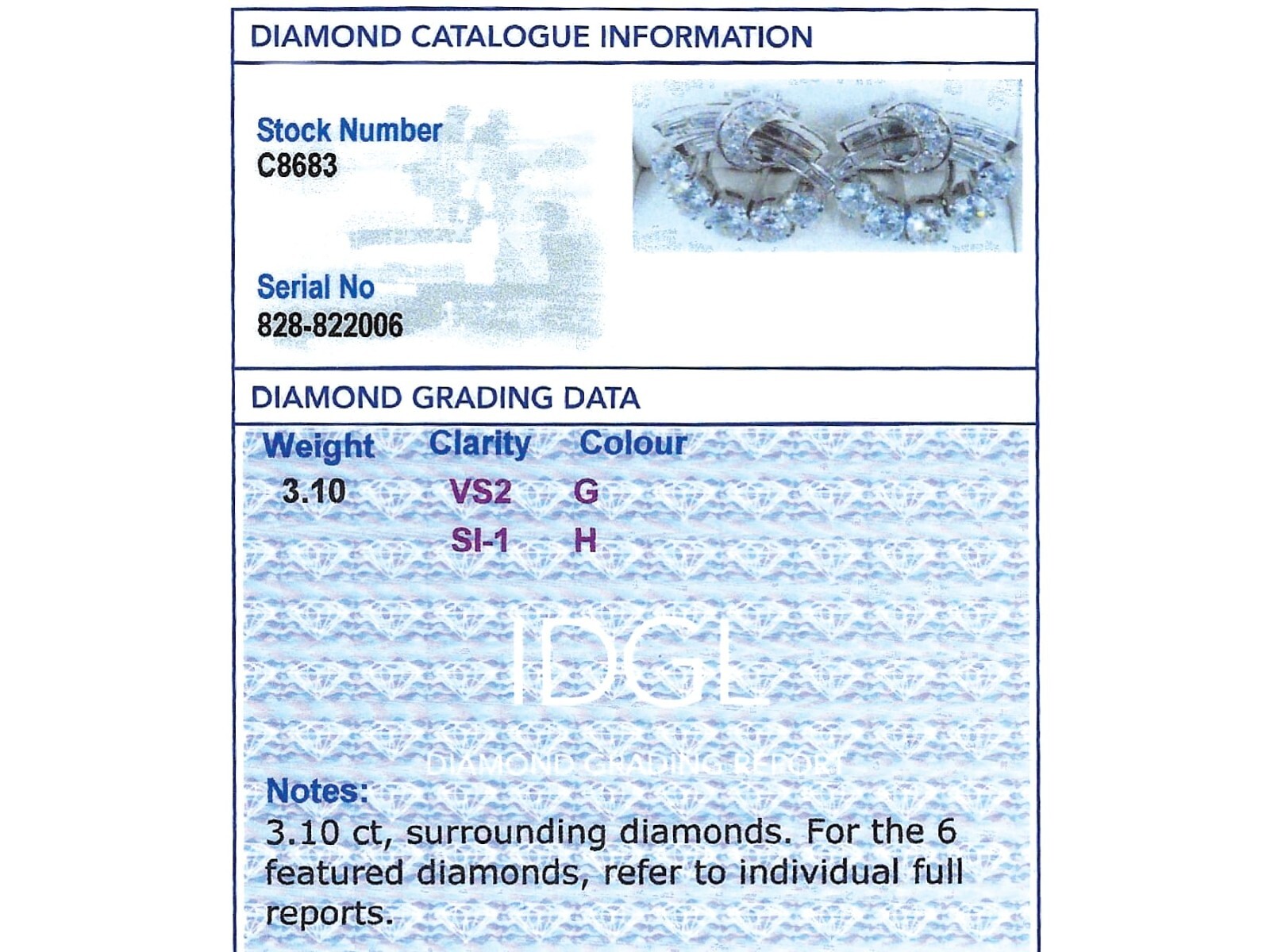 Antique 6.18Ct Diamond and Platinum Earrings Circa 1935