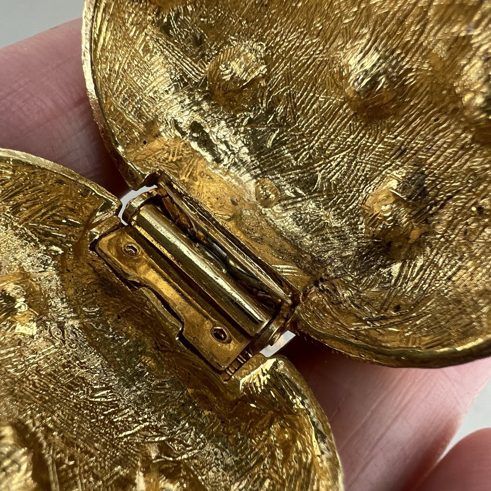Vintage Purse Necklace Locket Pill Box Gold Tone Rhinestone q3z