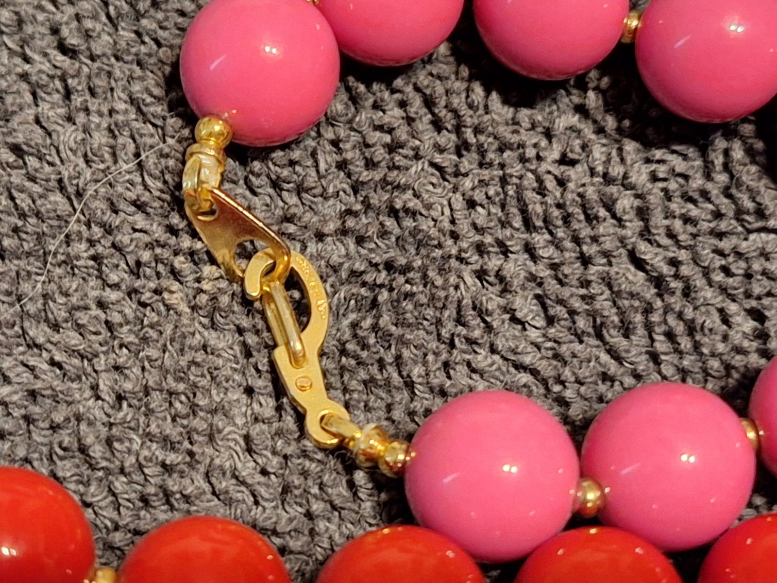 Vintage Lot Of 5 Beaded Costume Necklaces Various Lengths Purple Pink Red