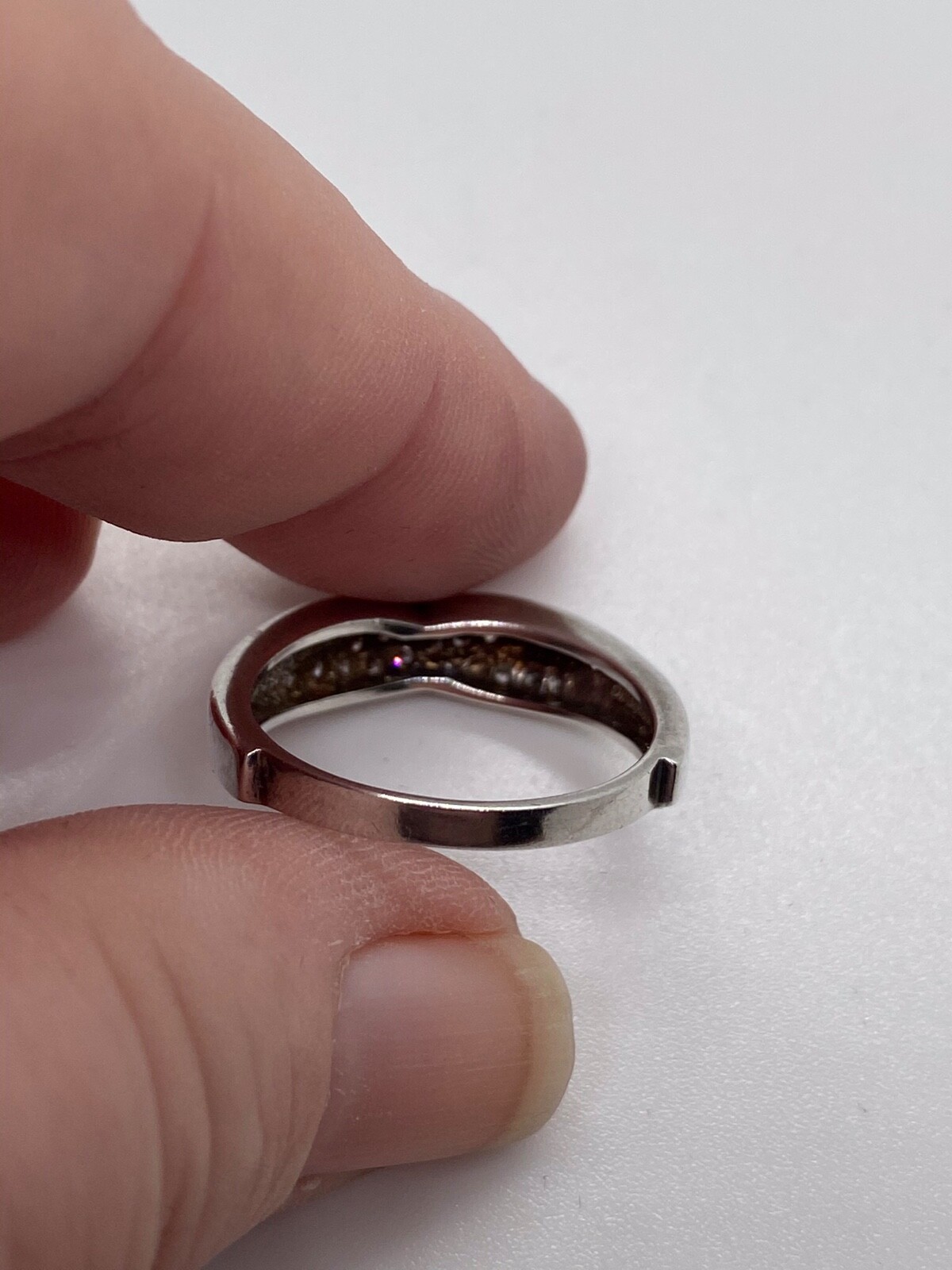 Beautiful Sterling Silver & CZ Anniversary Band, Right Hand Ring Size 8.75