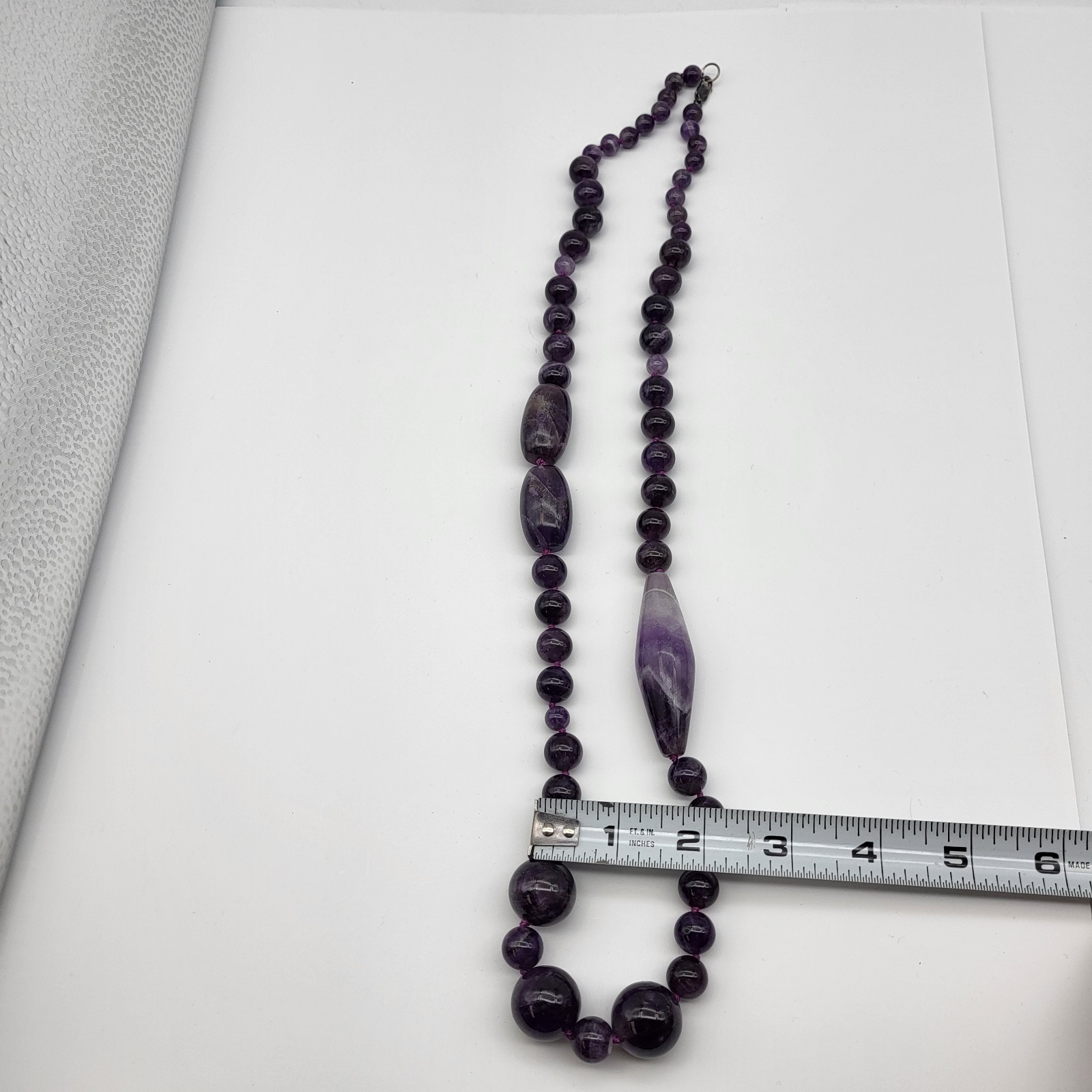 Stunning Purple Charoite & Amethyst Bead necklace Sterling Silver Southwest Bold
