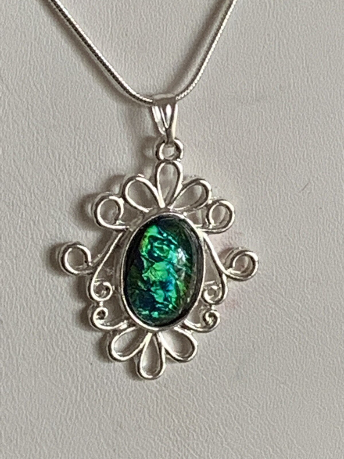 BIG Sale*Hand-CRAFTED VTG.CREATED OPAL PENDANT-No Chain Included