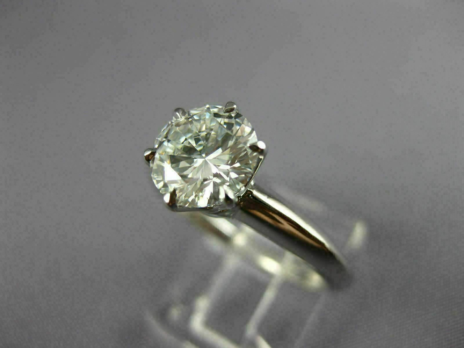 LARGE TIFFANY & CO GIA 1.52CT DIAMOND PLATINUM GOLD ENGAGEMENT RING E VS2 #26497