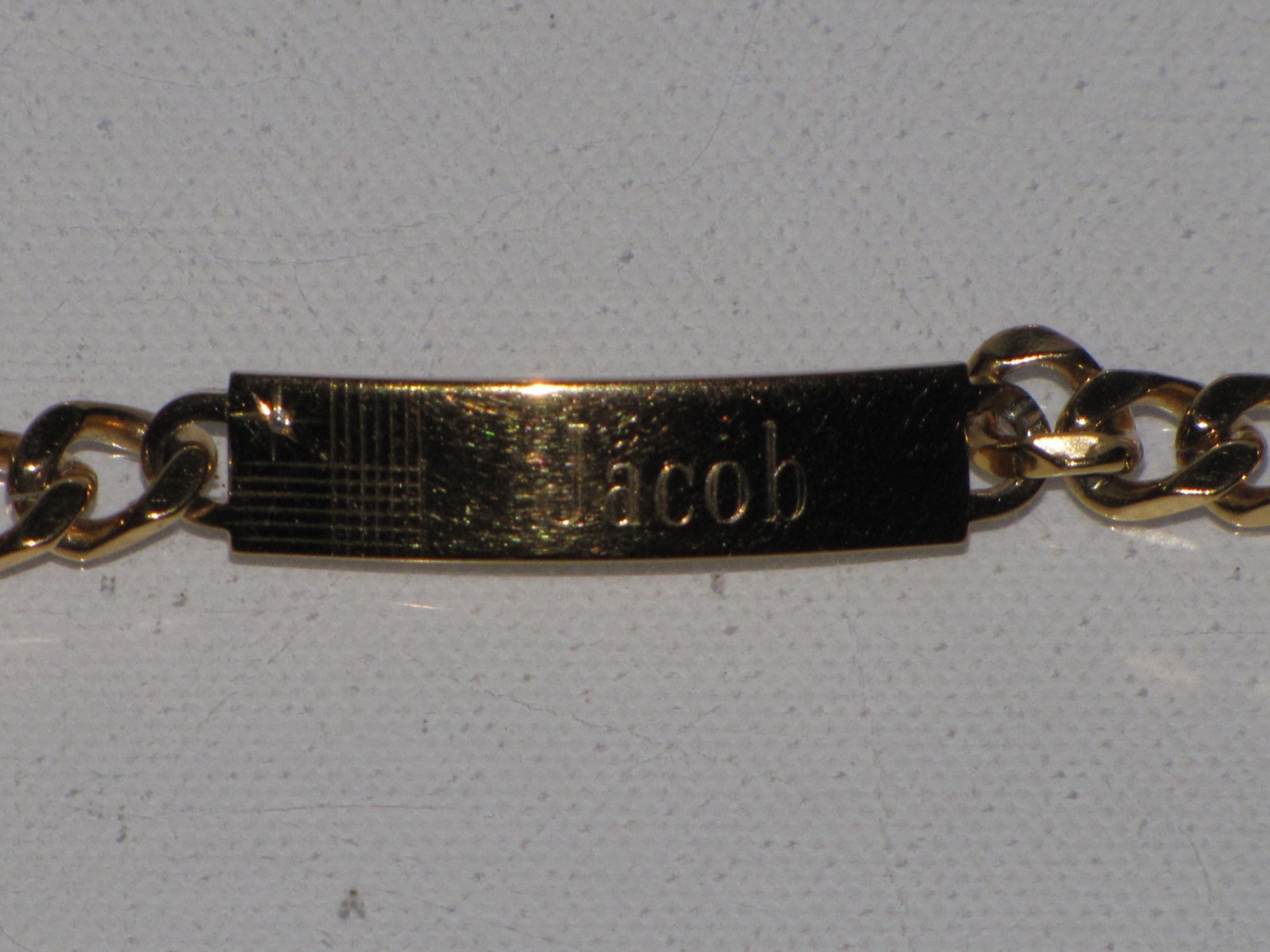 Vintage Speidel USA Personalized ID Bracelet Gold Tone Diamond Accent Mens