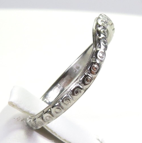 Antique Art Deco Wedding Band 18KW Ring Size 6 UK-L1/2 2.03MM Wide dtd 11/18/95