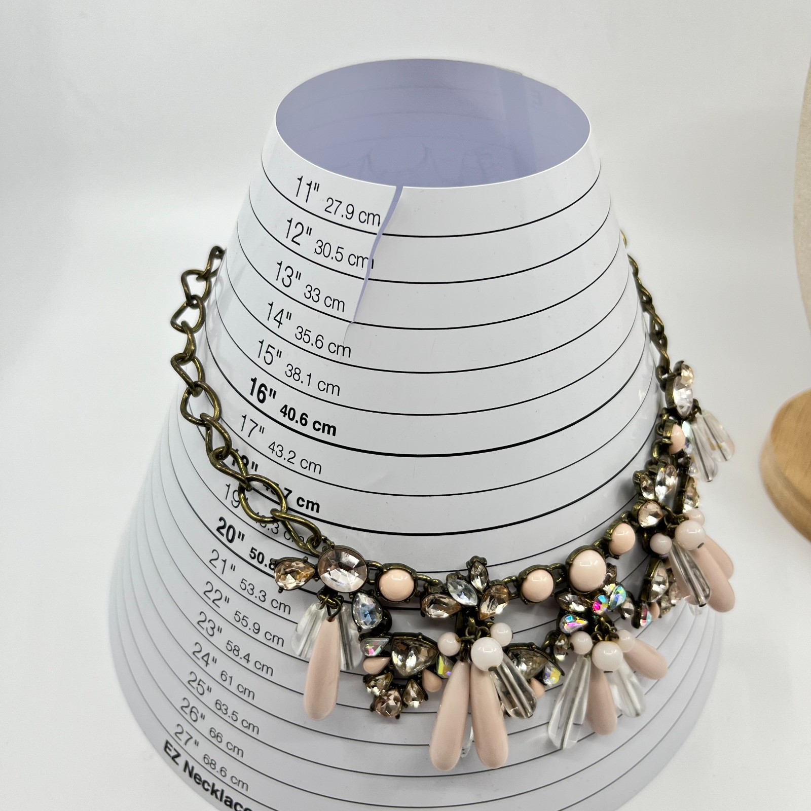 VTG Sugarfix by BaubleBar Pink Teardrop Statement Bib Necklace Curb Link Lobster