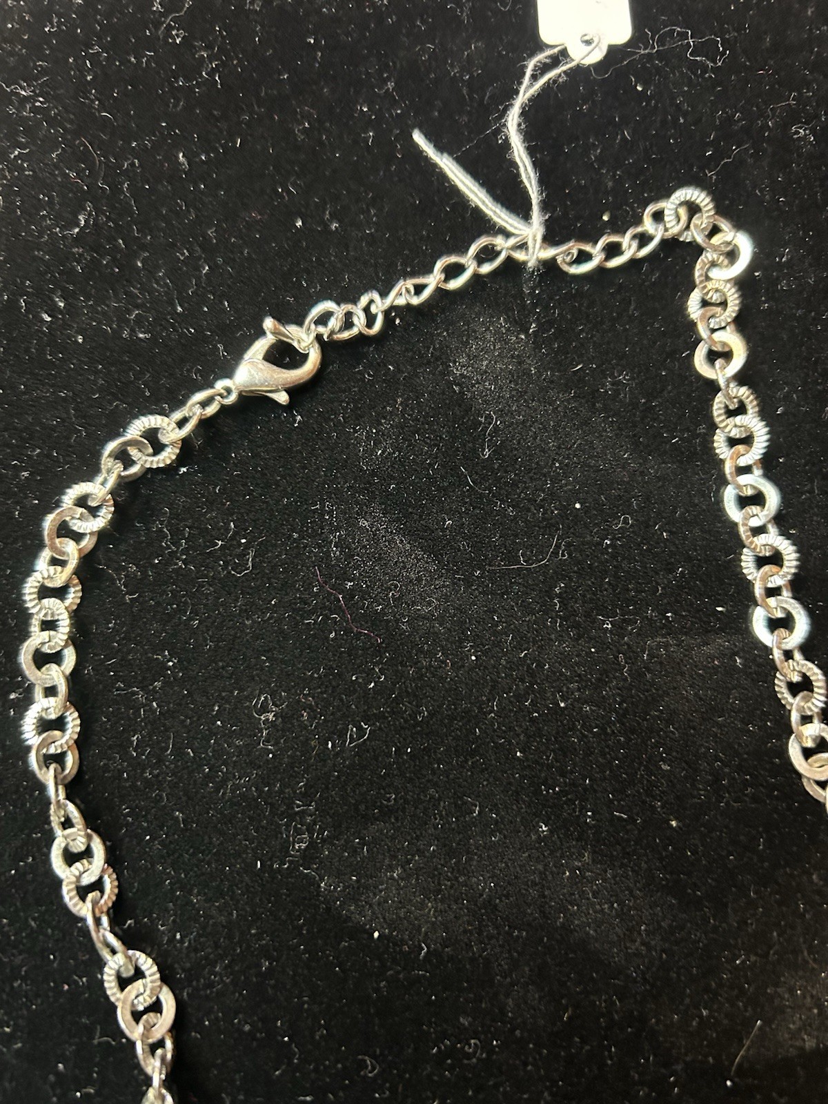 Gray Pearl And Rhinestone Necklace Vintage 22” J-3