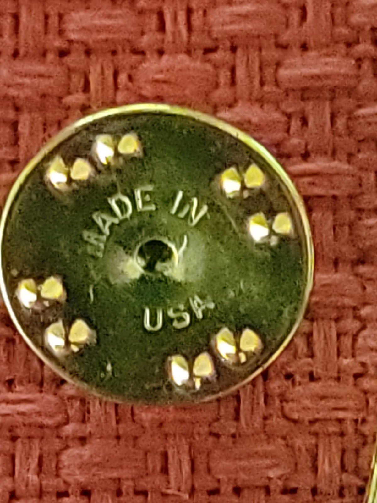 Vtg USA Rhinestone Red White Blue Patriotic Lapel Pin