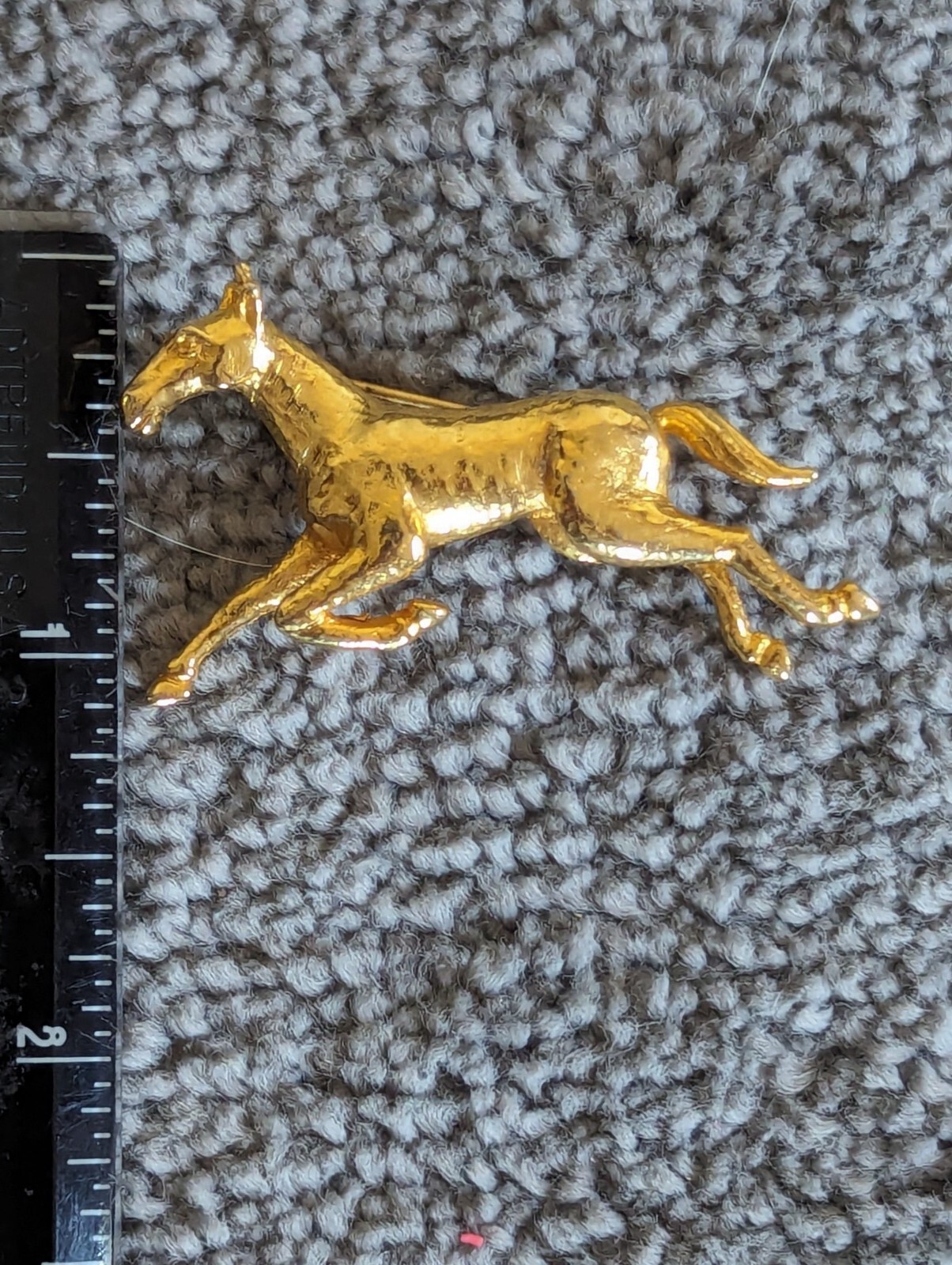 Vintage Running Horse Pin Galloping Wild Stallion Brooch Signed SPHINX Gold Tone