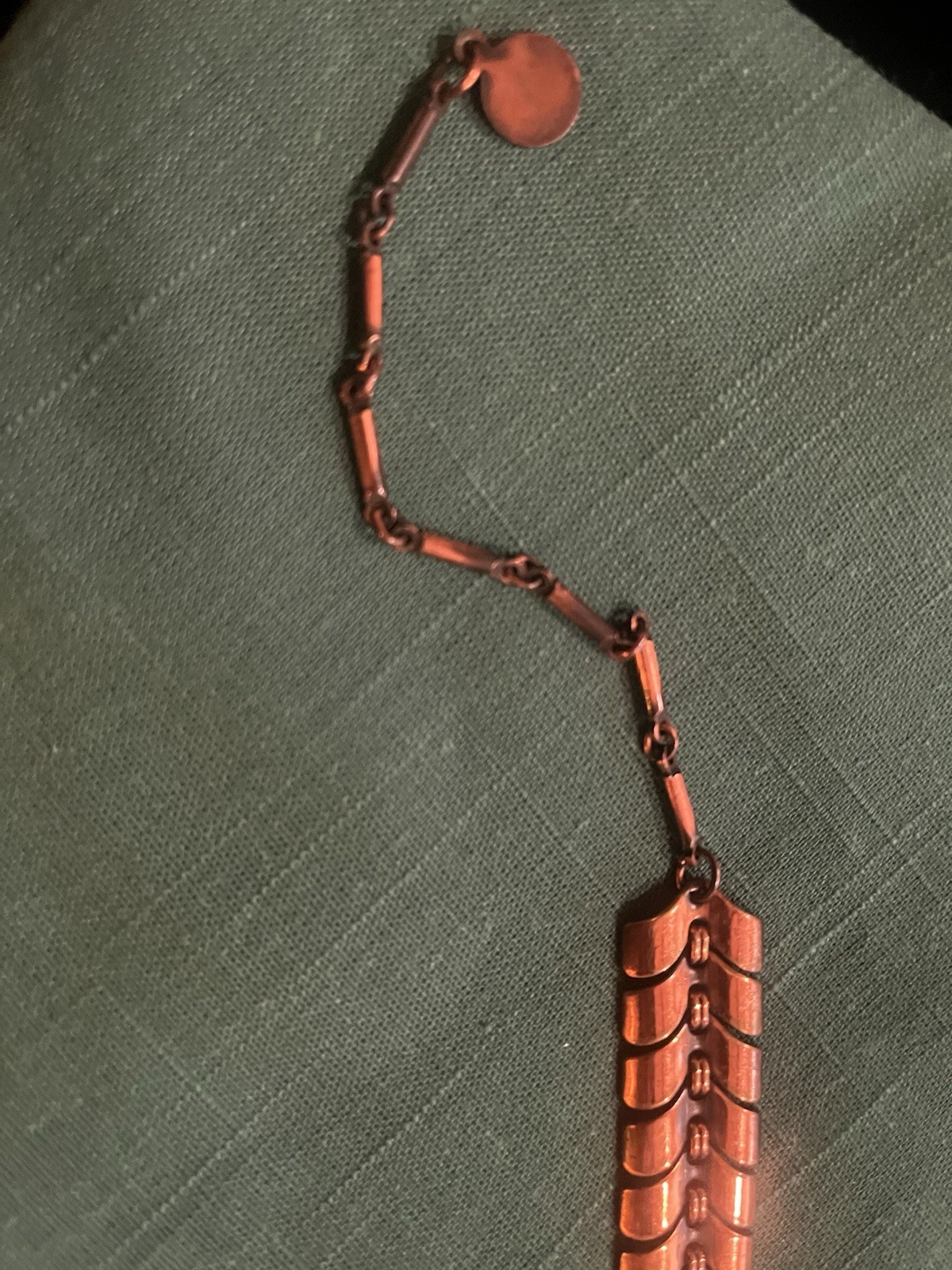 Vintage Copper Necklace. With Chain and Hook Clasp. Great Condition