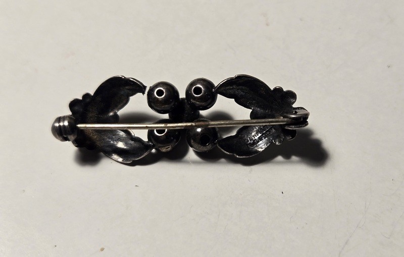 Vintage N E From Sterling Silver 925 Floral Brooch Denmark Niels Erik Modernist