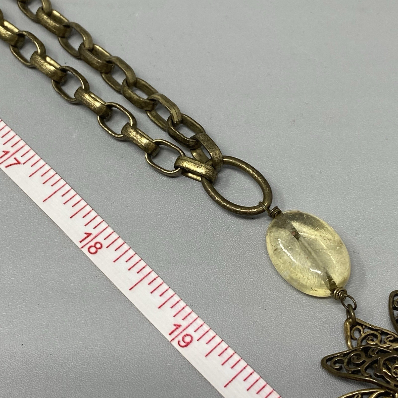 Lucky Brand Pendant Necklace Brass Gold Tone Layered Flower Chunky Long 36″