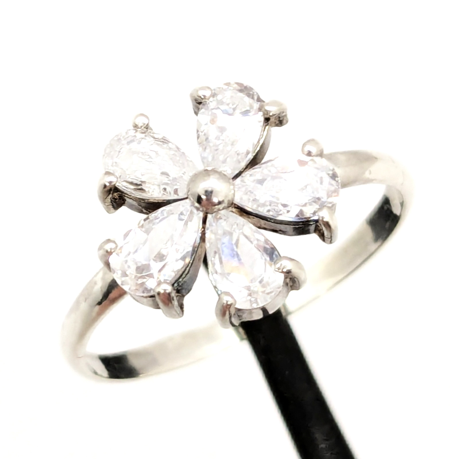 Vintage Elegant RING Silver 925 with Bright Stones -size: 7US (17mm) | UA #111