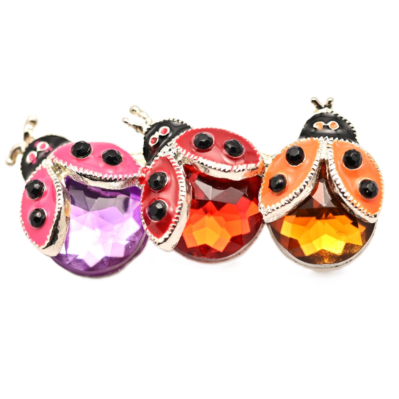 TANYA CREATIONS Original Vintage Rhinestone Enamel Estate Ladybug Brooch Pin