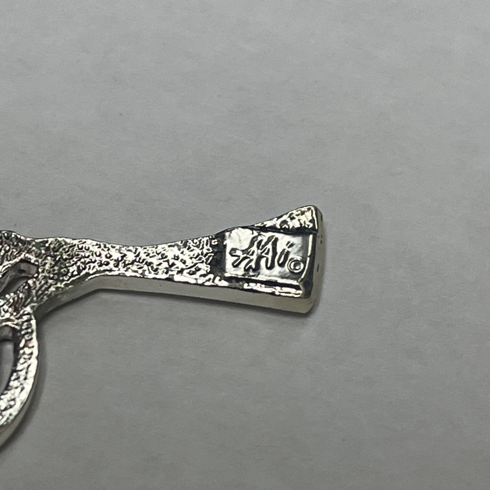 Vintage Silver Halo Angel With Wings & Blowing Trumpet Brooch Lapel Pin Costume