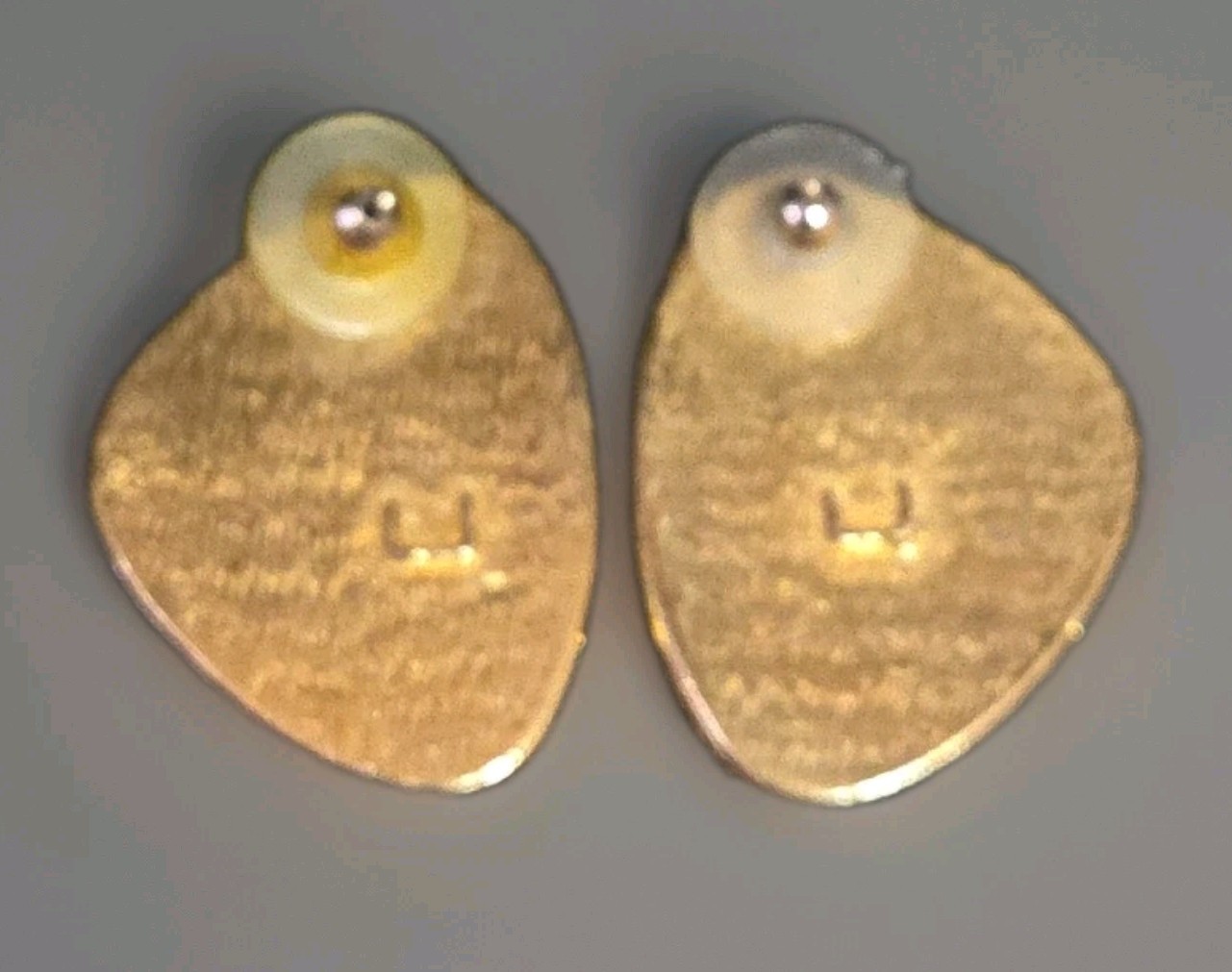 Whimsical Cow Stud Earrings Gold Tone Black Spotted Cow Resin Over Enamel