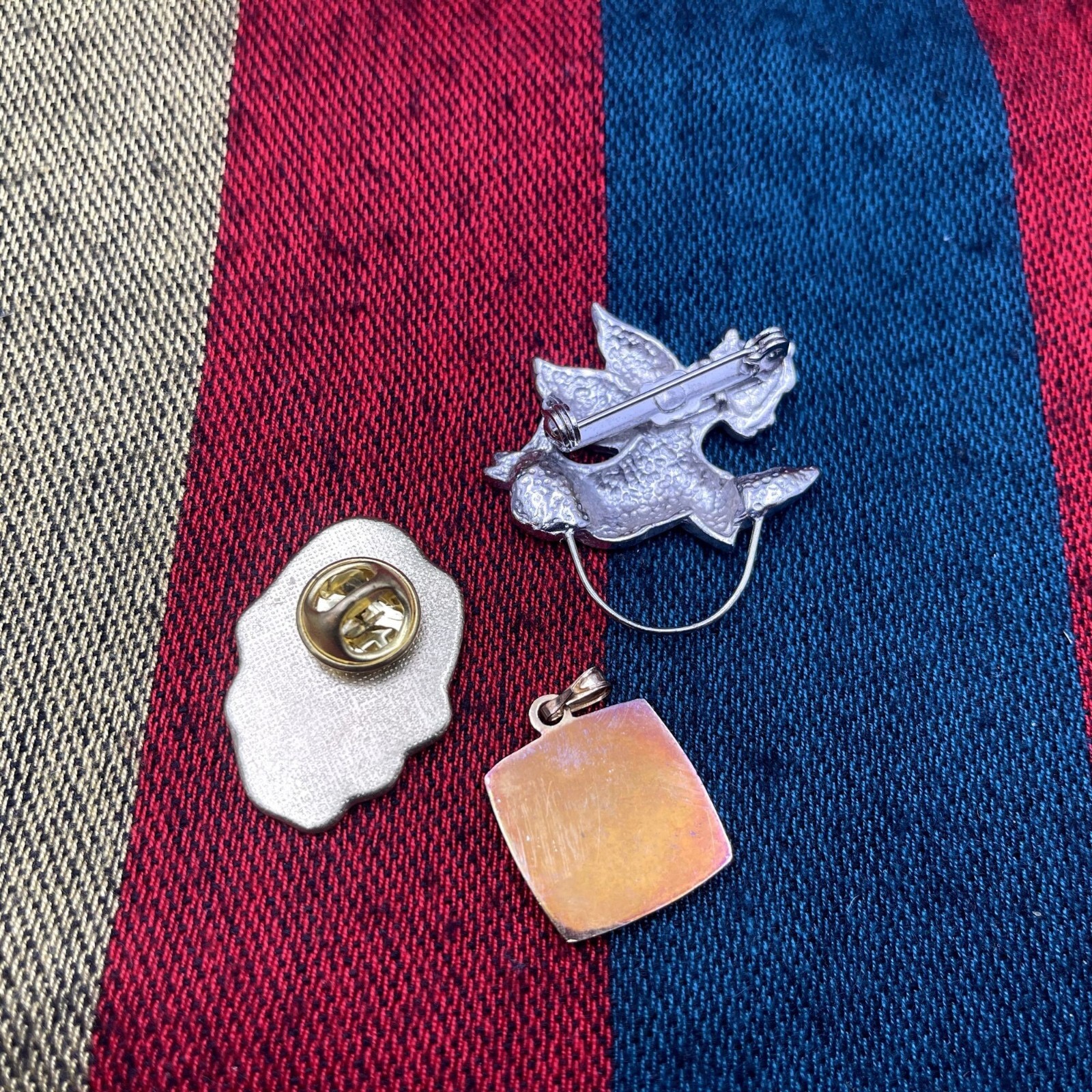 Vtg Lot of 3 Christian Jewelry Guardian Angels Brooch Pin & Necklace Pendant