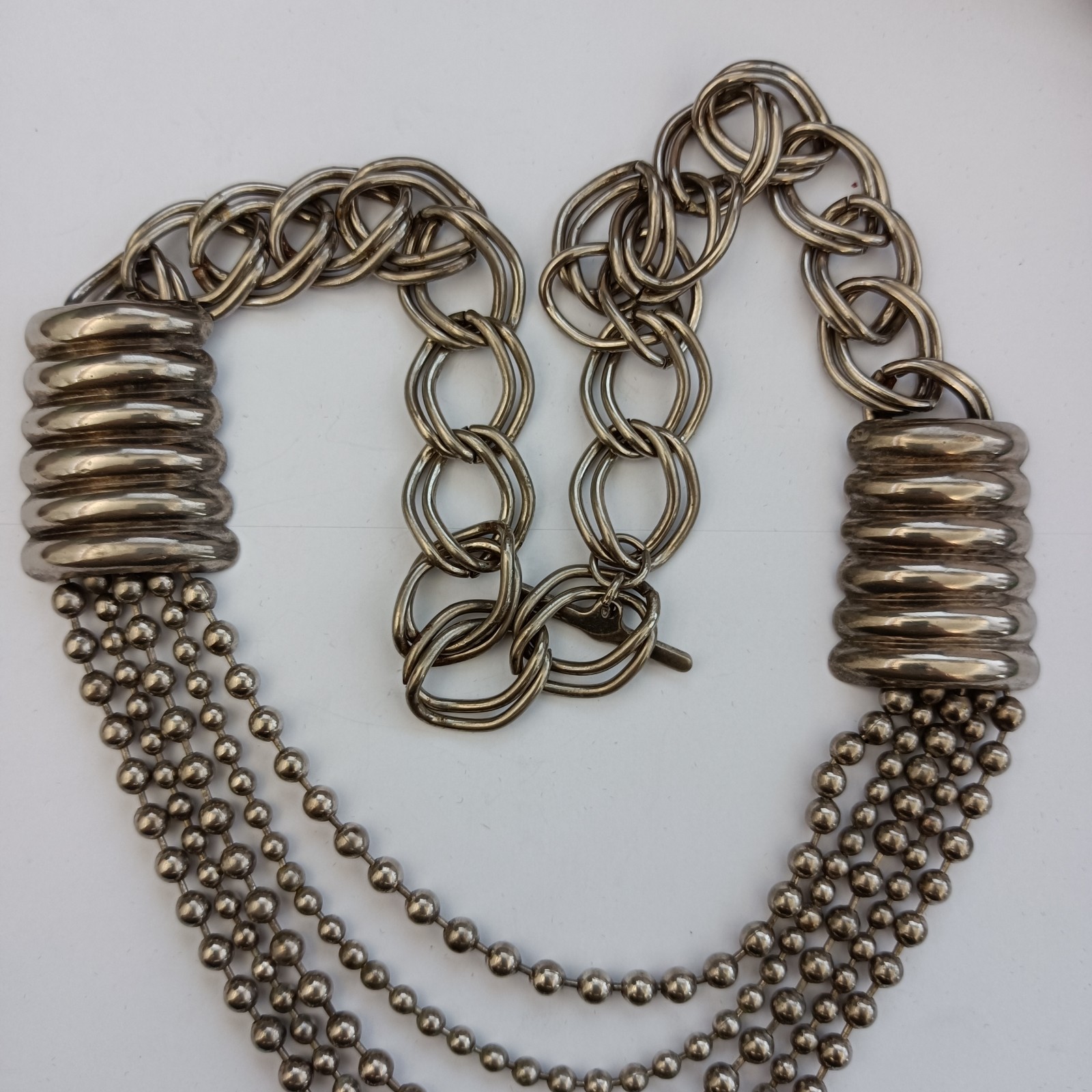 Statement Necklace Coiled Industrial Mechanical Massive Heavy Brutalist Chunky