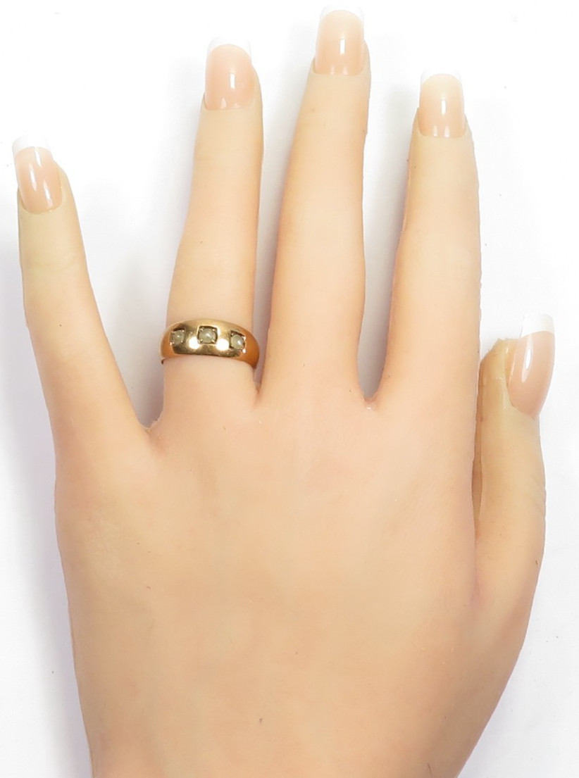 Victorian Seed Pearl Wedding Right Hand Ring 13K Rose Gold Size 7 UK-N1/2