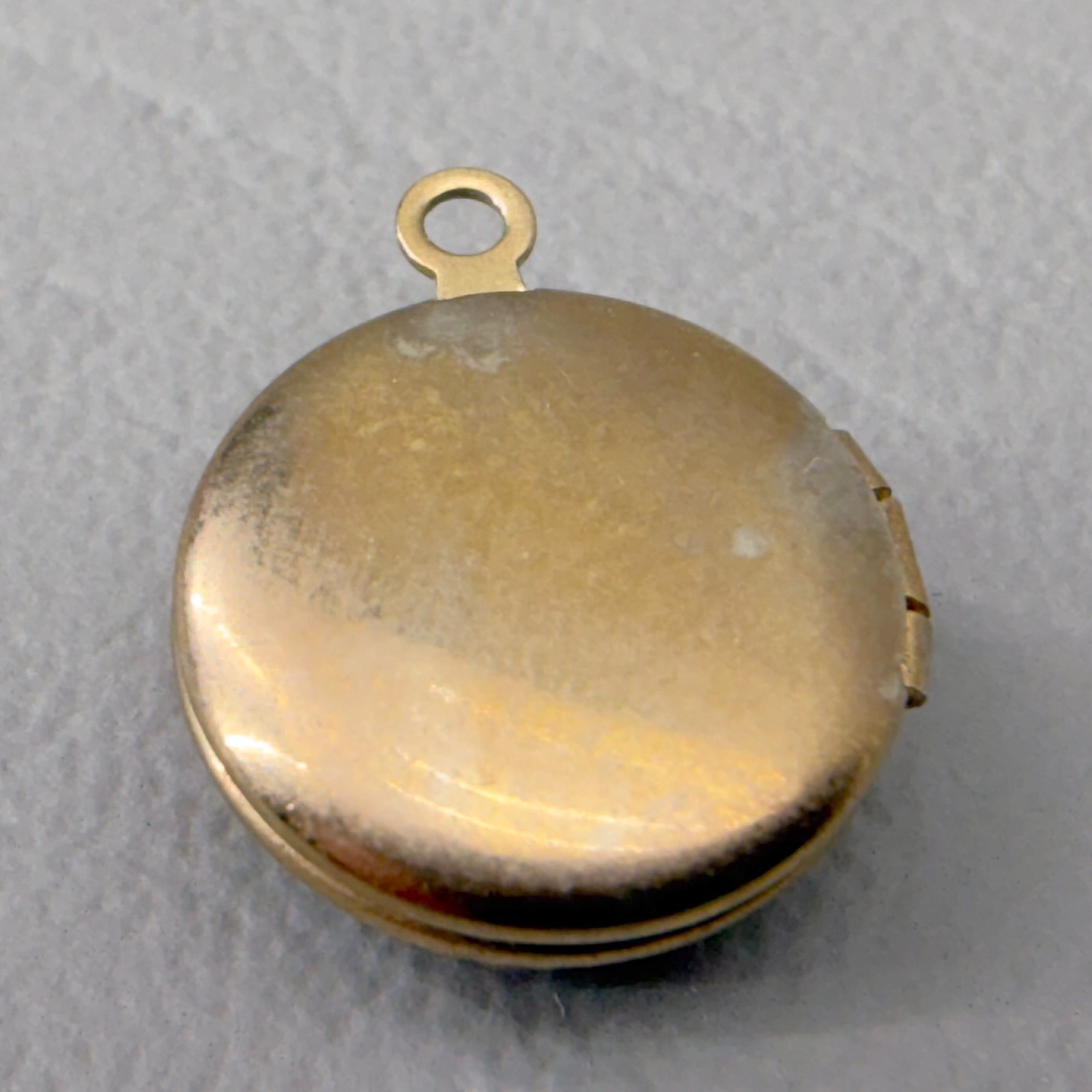 Vintage Gold Tone Locket Painted Flowers Tiny