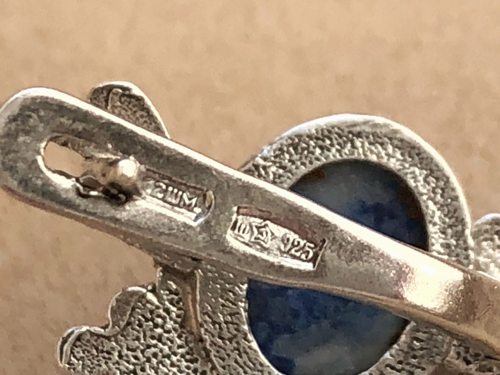 Estate Vintage Soviet Earrings Sterling Silver 925 Lapis Lazuli Jewelry USSR