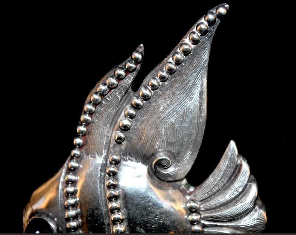 CIRCA 1950 LOS CASTILLO TAXCO MEXICO STERLING BROOCH ANGEL FISH 349 RARE