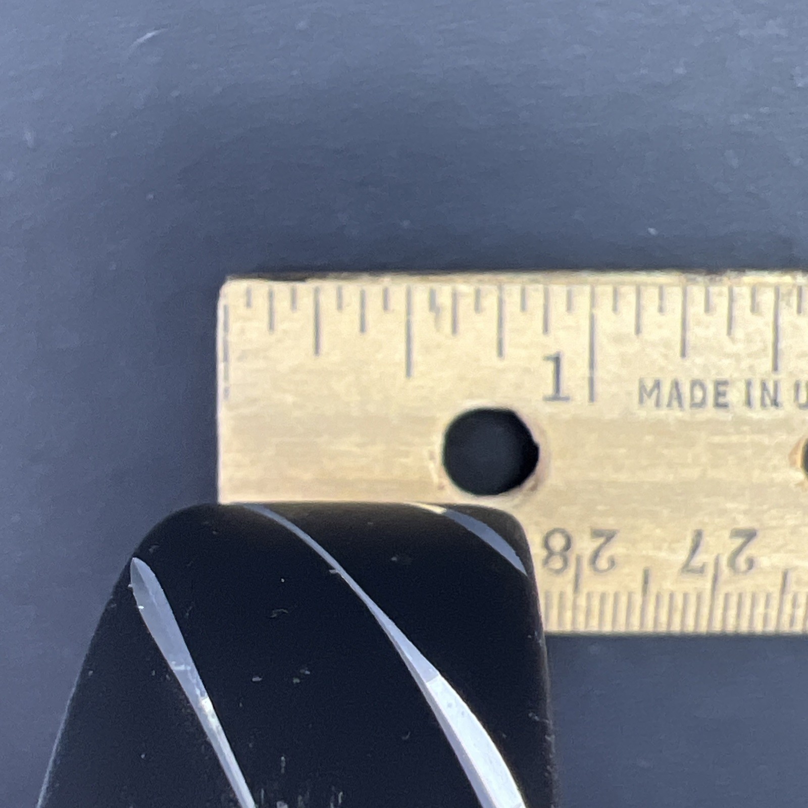 Black Etched Aluminum Stripped Bangle Bracelet Vintage Lightweight 7-1/2”