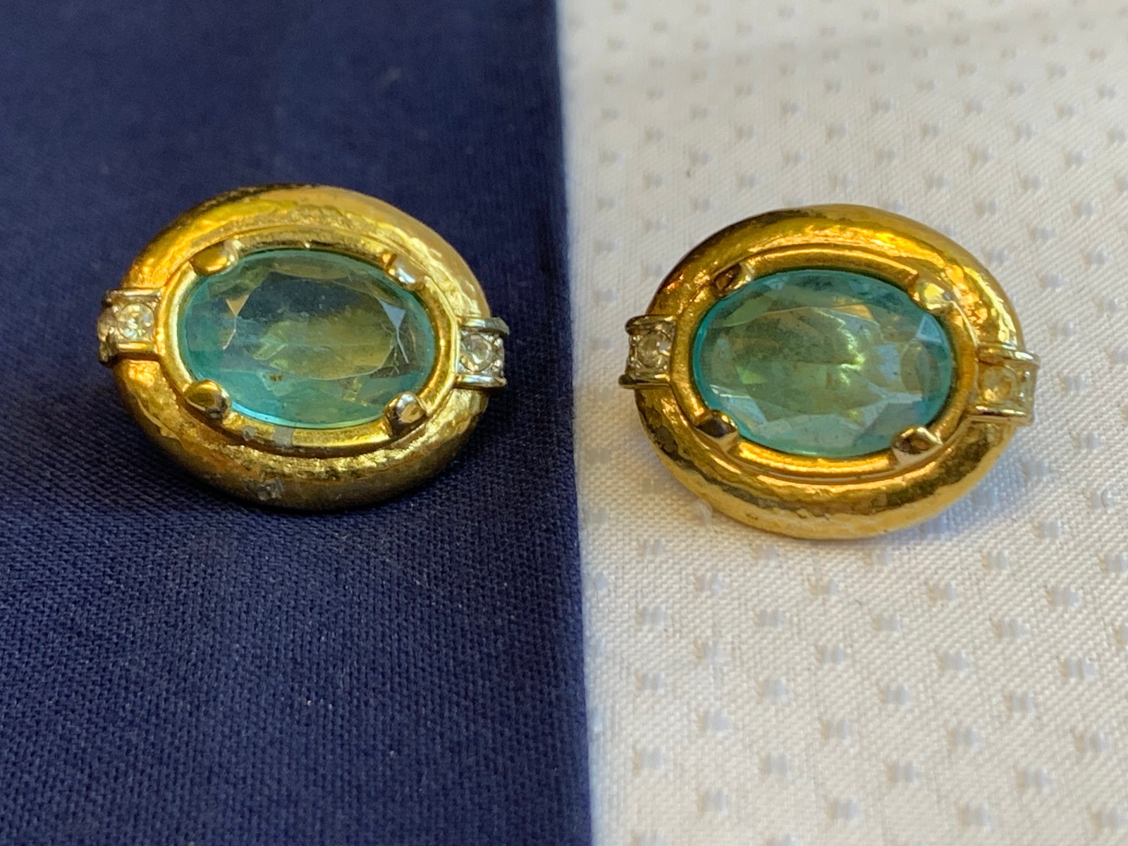 Vtg Clip-On Earring Lot Costume Jewelry Enamel Faux Gemstones / Pearl / Onyx