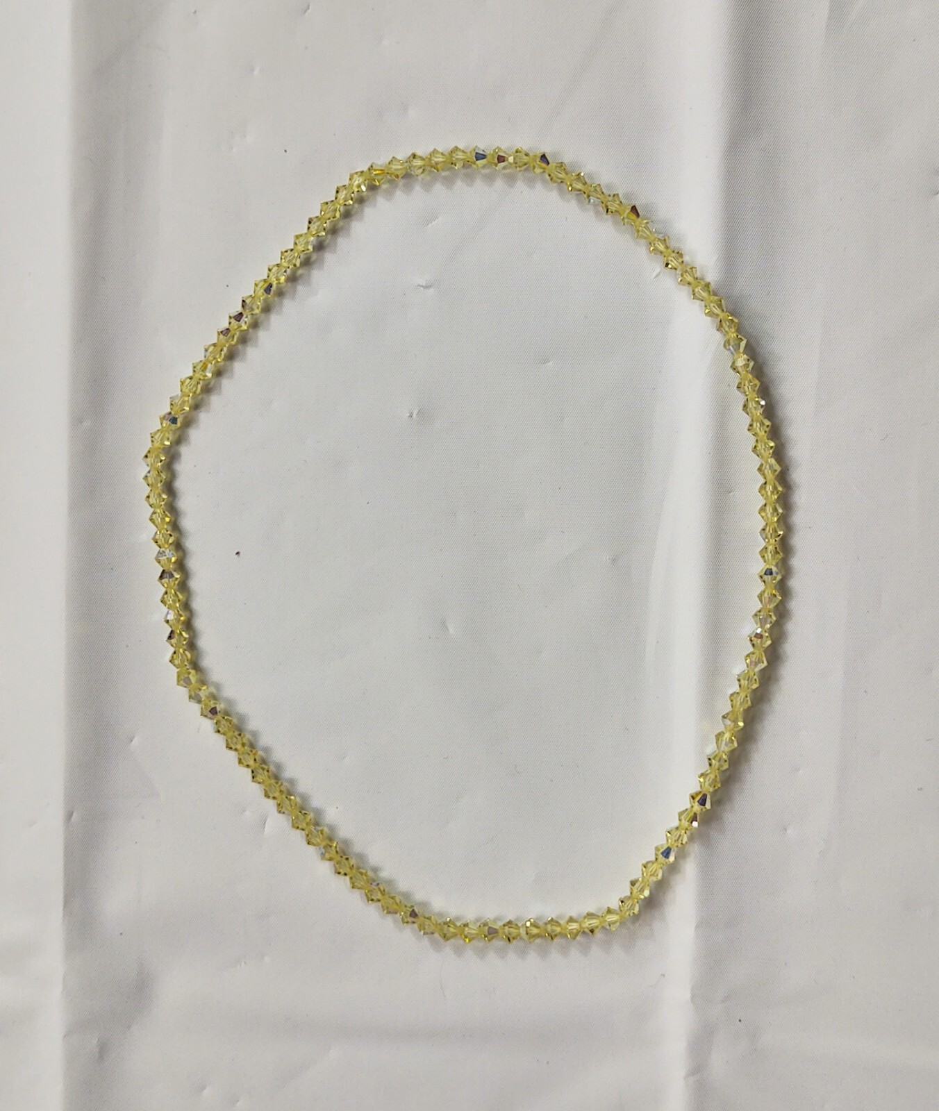 Vintage Yellow Faceted Beaded Stretch Choker Necklace Women’s Costume Jewelry