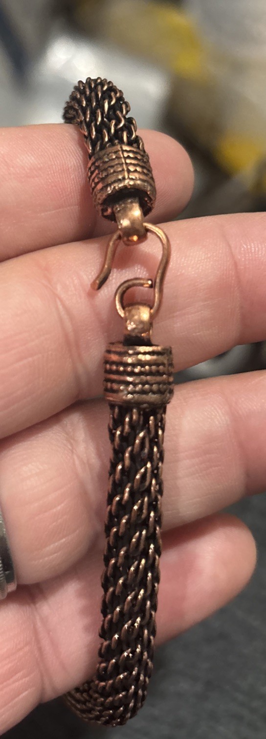Vintage Copper Tone Mesh Necklace ( Not Copper) 16” Thick