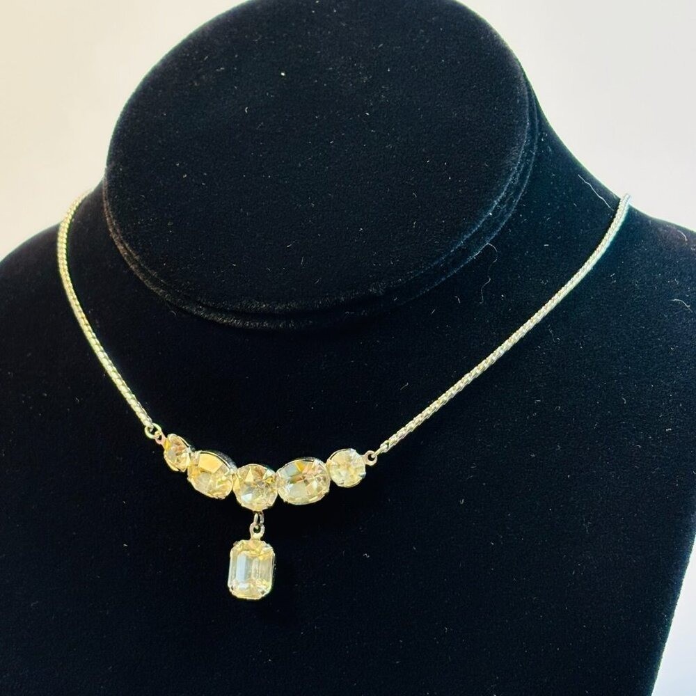 Y2K Vintage Jewelry Sparkly Rhinestone Choker Necklace 2000s Retro Accessory