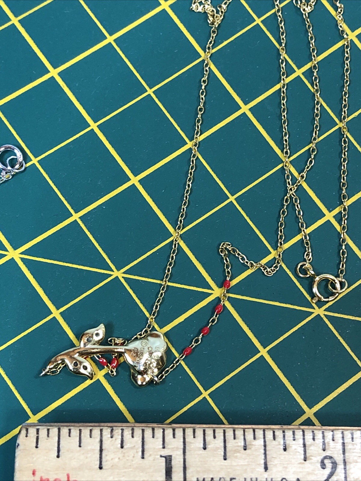 b56. 925 Sterling, GF, Mix material, Enamel, Glass, Stone 9 chain Necklaces 21g