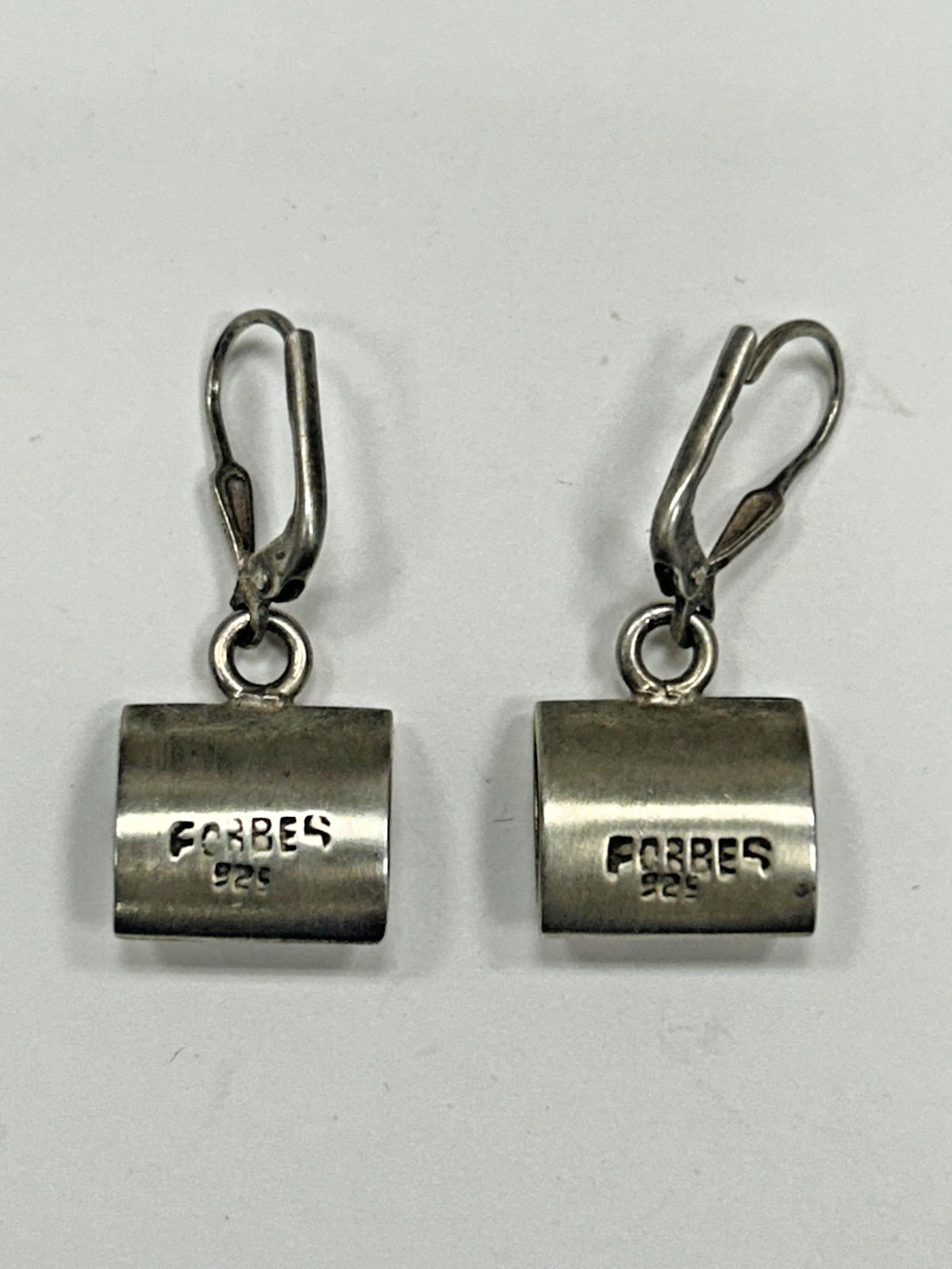 Vintage Modernist Signed Forbes 925 Sterling Silver Earrings
